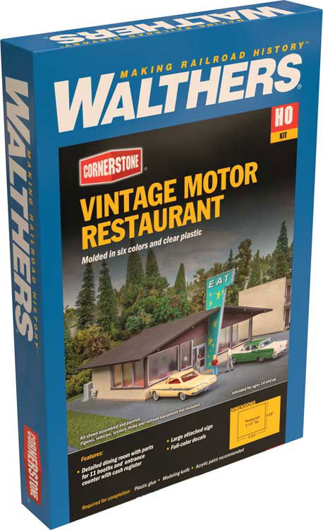 Walthers Cornerstone HO 1/87 1950s & 60s VINTAGE MOTOR RESTAURANT Structure Kit - ModelsPower