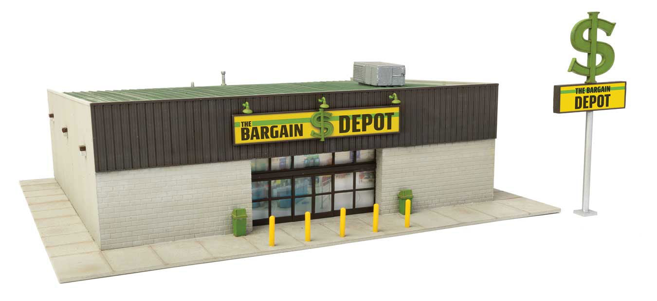 Walthers Cornerstone HO 1/87 BARGAIN $DEPOT comtemporary store structure kit NEW - ModelsPower