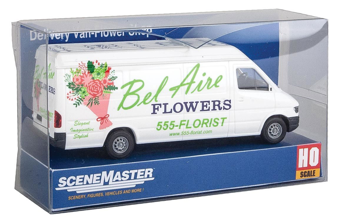 Walthers SceneMaster HO 1/87 BEL AIRE FLOWERS MB Sprinter Delivery Van & Figure! - ModelsPower