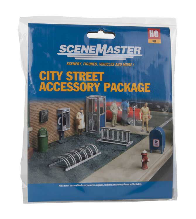 Walthers HO 1/87 CITY STREET ACCESSORIES mailboxes trashcans fire hydrants &more - ModelsPower