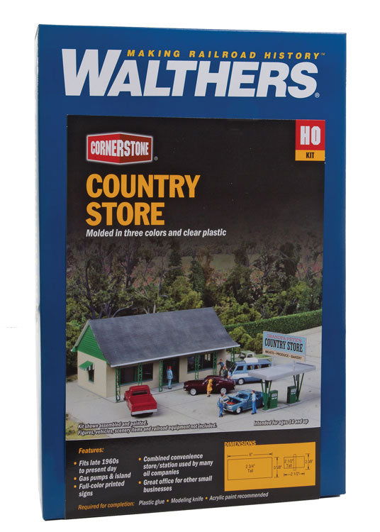 Walthers Cornerstone HO 1/87 COUNTRY STORE convenience gas station kit 933-3491 - ModelsPower