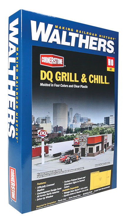 WALTHERS Cornerstone 9333485 HO 1/87 DAIRY QUEEN DQ GRILL & CHILL RESTAURANT Kit - ModelsPower