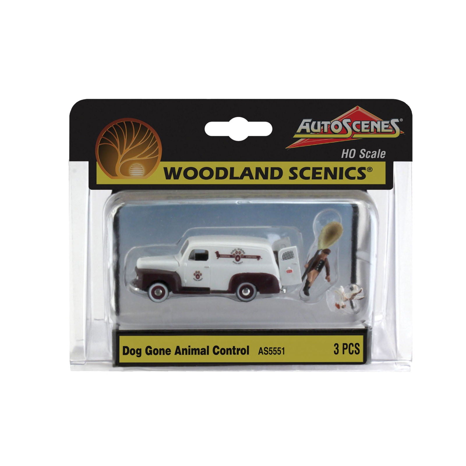 Woodland Scenics HO 1/87 DOG GONE ANIMAL CONTROL figures & car AutoScenes AS5551 - ModelsPower