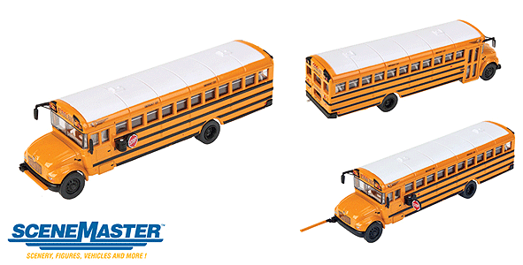 Walthers HO 1/87 DieCast International CE School Bus +Woodland Scenics Children - ModelsPower