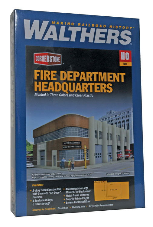 WALTHERS Cornerstone 933-3765 HO 1/87 FIRE DEPARTMENT HEADQUARTERS station kit - ModelsPower