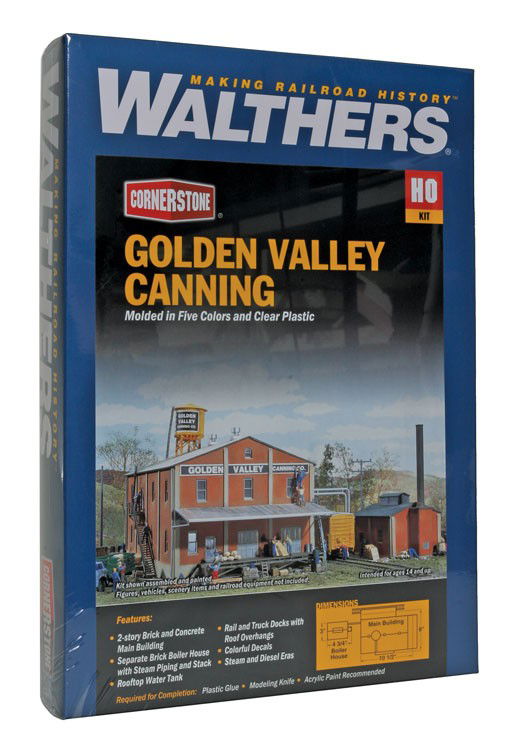 WALTHERS Cornerstone 933-3018 HO 1/87 GOLDEN VALLEY CANNING CO. structure kit - ModelsPower