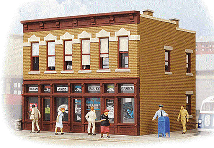 Walthers HO 1/87 Gemini Building Storefront Business ASSEMBLED PAINTED Structure - ModelsPower