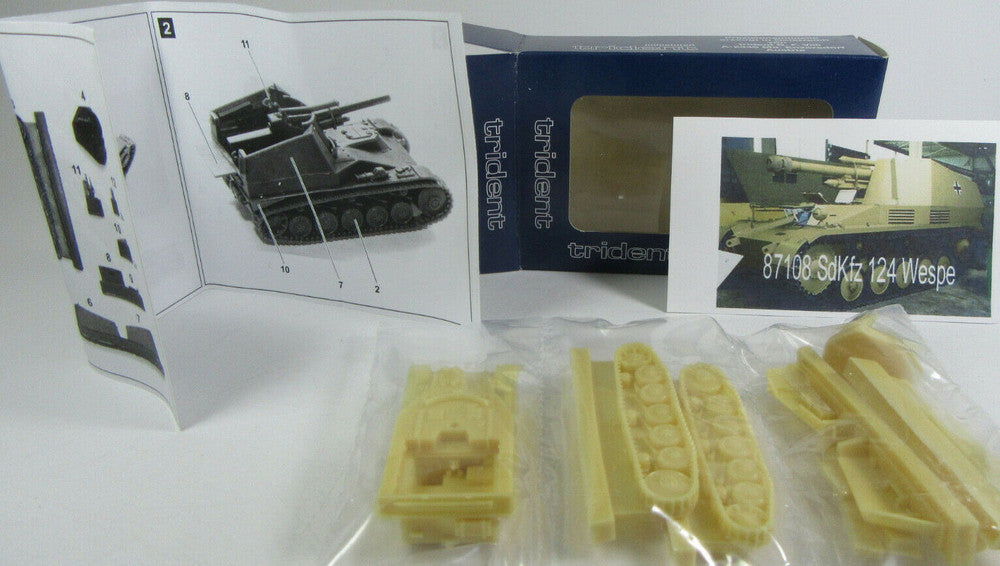 Trident Military HO 1/87 Germany Army WWII Sd.Kfz. 124 Wasp Self-Propelled Guns - ModelsPower