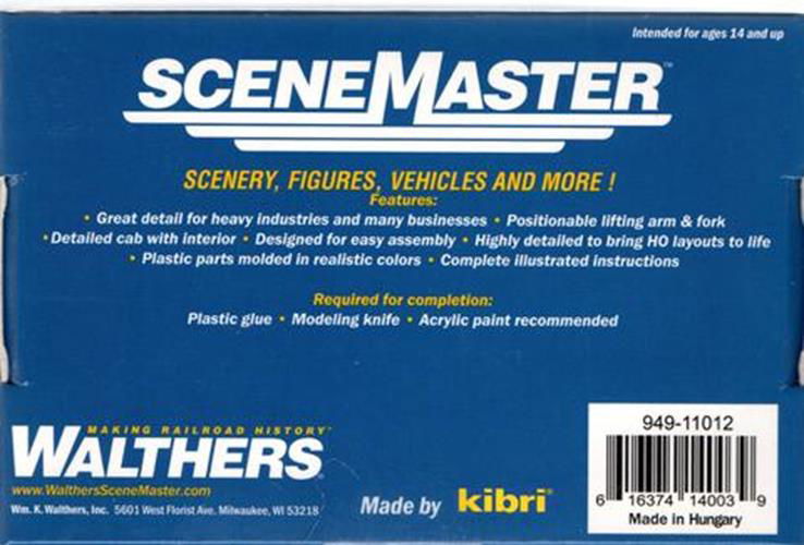 Walthers SceneMaster HO 1/87 HEAVY FORKLIFT KIT positionable fitting arm & fork - ModelsPower