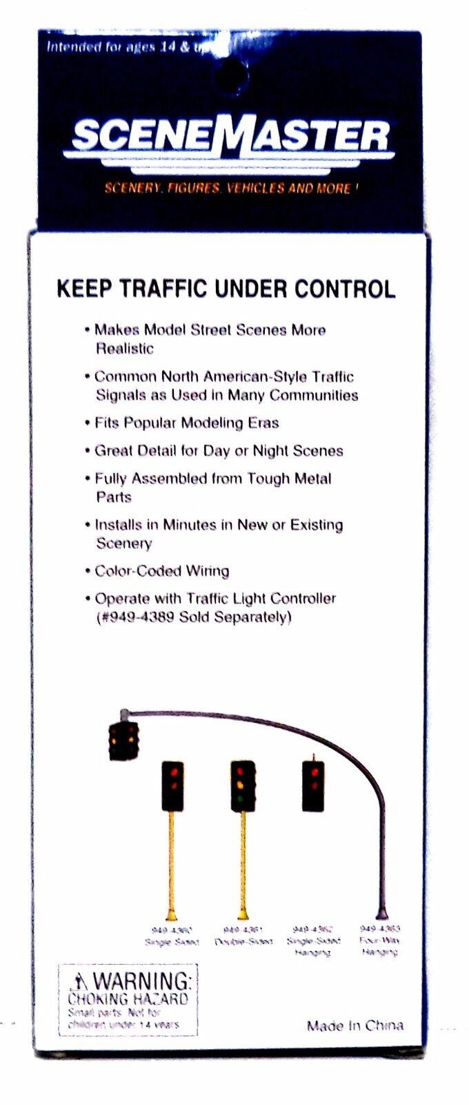 Walthers SceneMaster 1/87 HO 1960s-Style Traffic Lights Single-Sided ( POWERED ) - ModelsPower