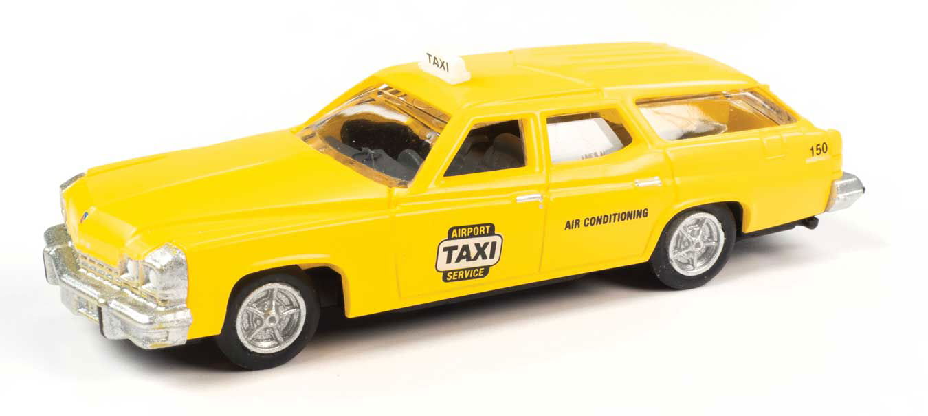 Classic Metal Works 1/87 HO 1974 BUICK ESTATE WAGON Diecast Car Yellow Cab Taxi - ModelsPower