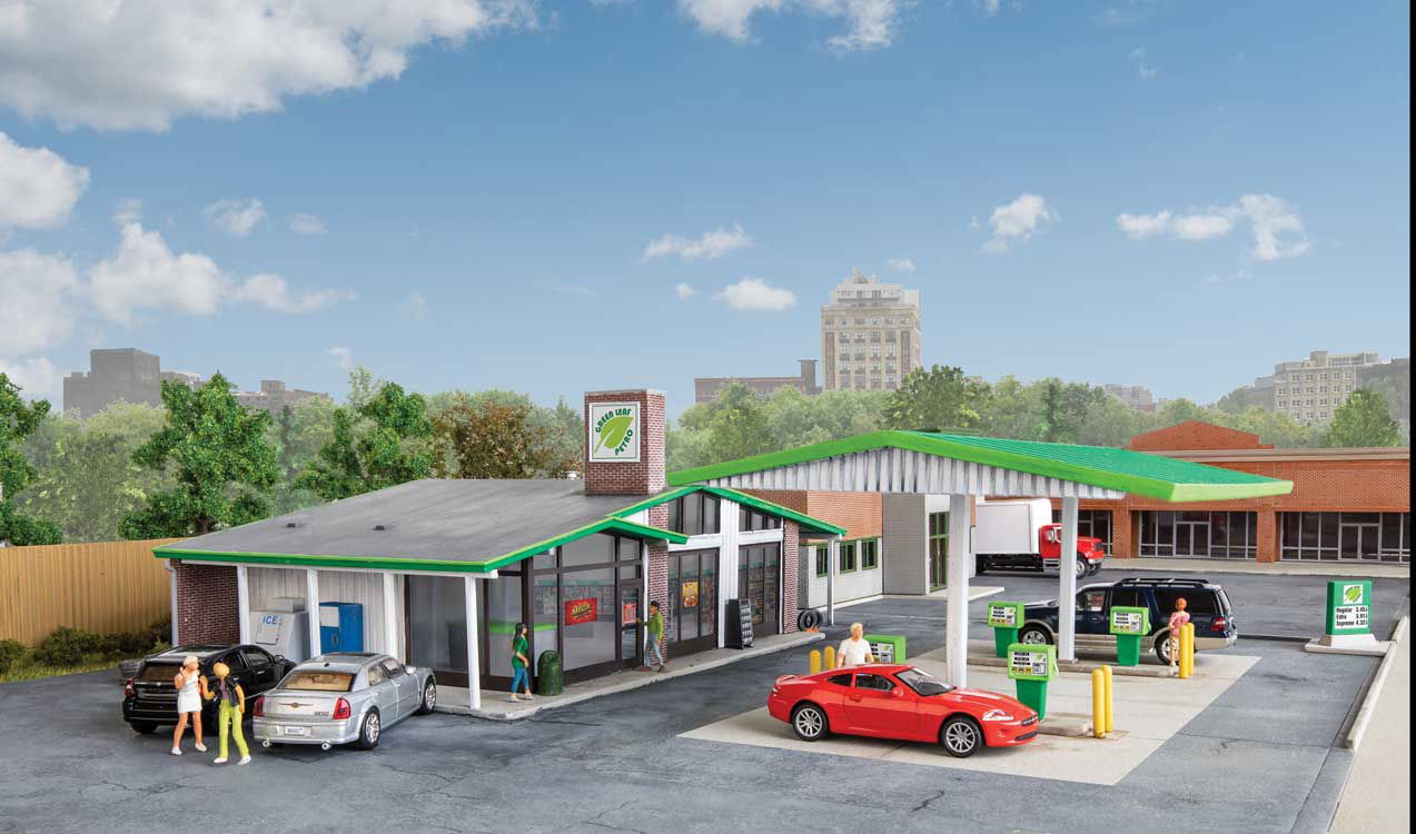 Walthers Cornerstone 1/87 HO 1980s MODERNIZED GAS STATION 5 colors +Accessories! - ModelsPower