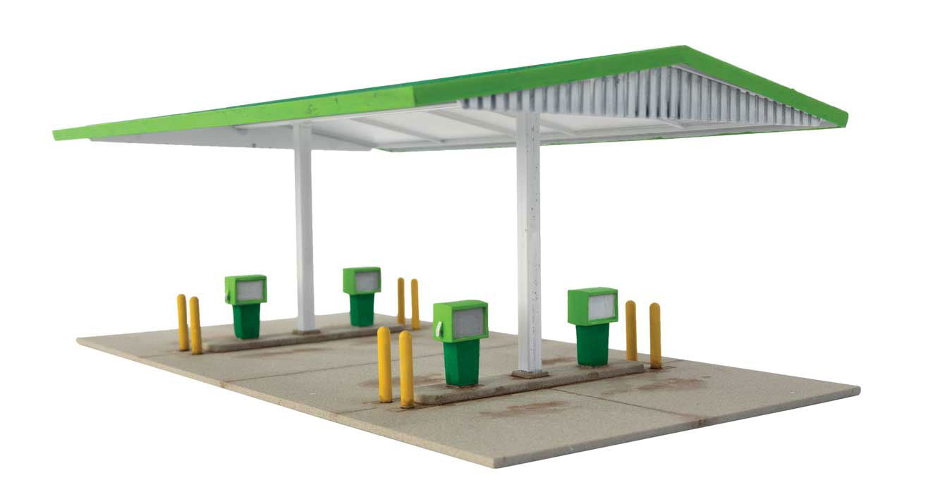 Walthers Cornerstone 1/87 HO 1980s MODERNIZED GAS STATION 5 colors +Accessories! - ModelsPower