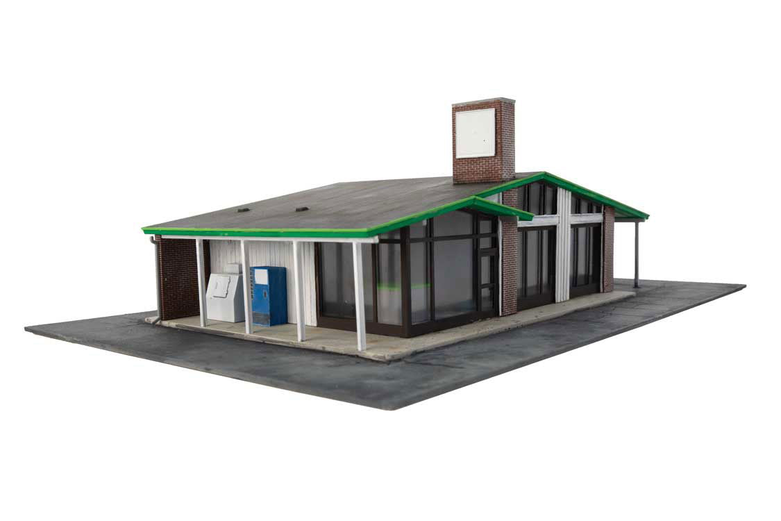 Walthers Cornerstone 1/87 HO 1980s MODERNIZED GAS STATION 5 colors +Accessories! - ModelsPower