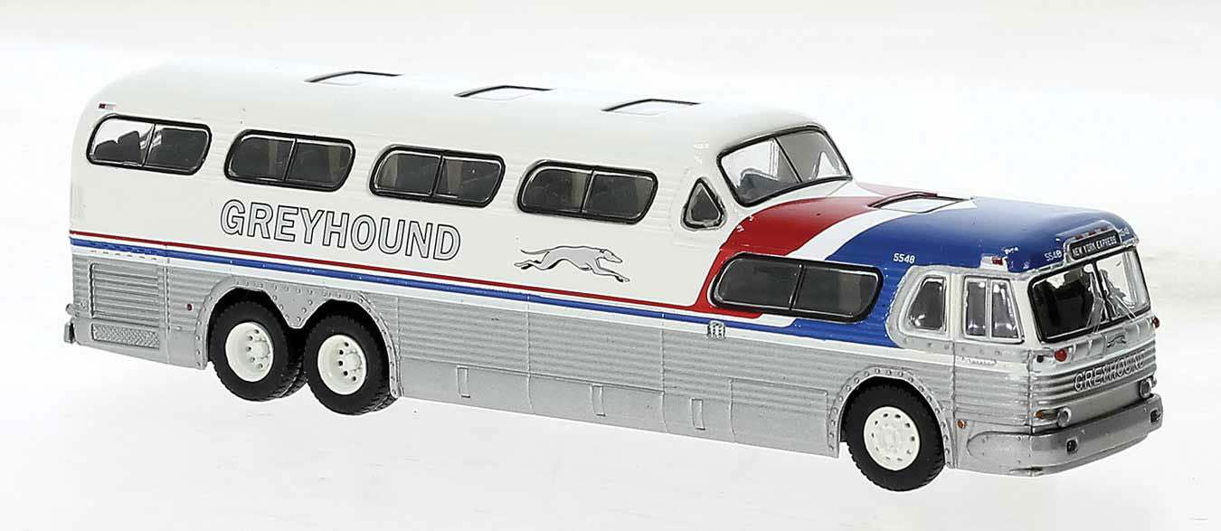 Brekina 1/87 HO Scale 1954-1956 GREYHOUND GMC PD-4501 Bi-Level Scenicruiser Bus - ModelsPower