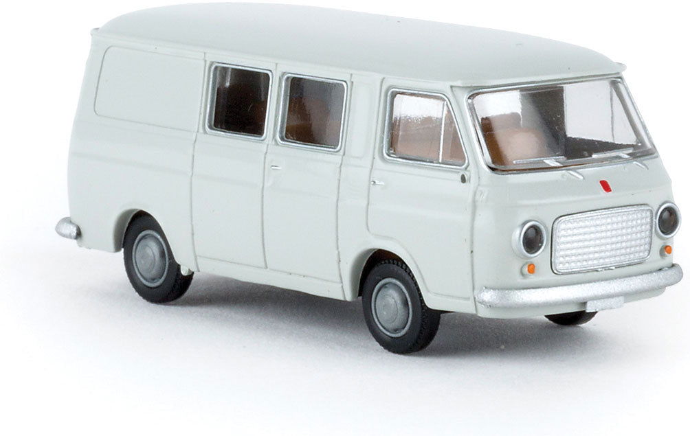 Brekina Auto 1/87 HO Scale 1967-1983 FIAT 238 Half-Passenger Van Light Gray Bus - ModelsPower