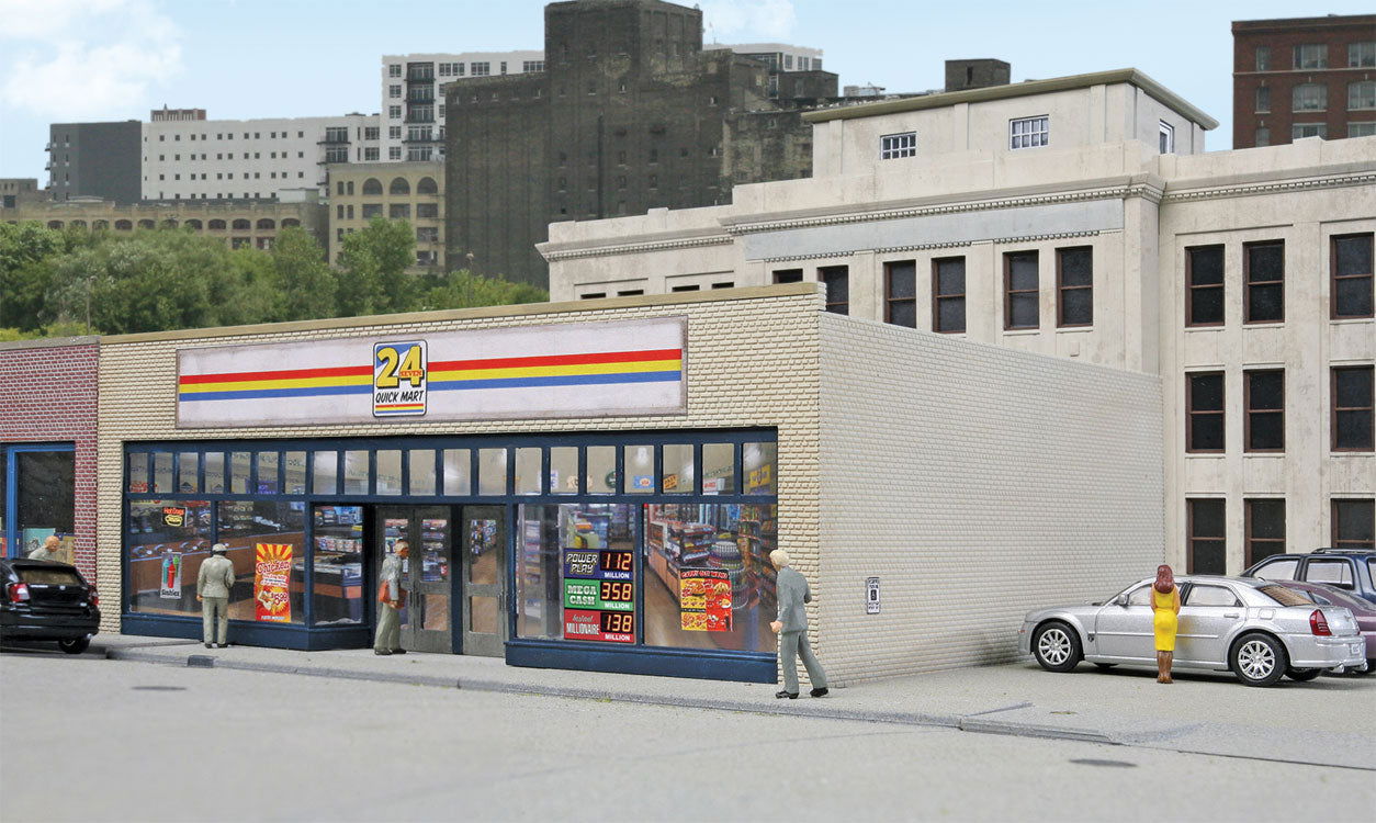 WALTHERS Cornerstone 1/87 HO Scale 24-SEVEN QUICK MART convenience store 9333477 - ModelsPower