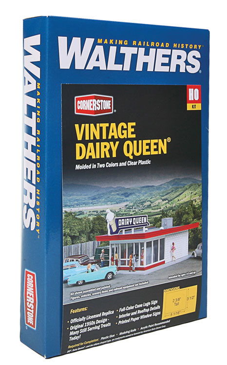 Walthers Cornerstone 9333484 1/87 HO Scale 50's VINTAGE DAIRY QUEEN drive-in kit - ModelsPower