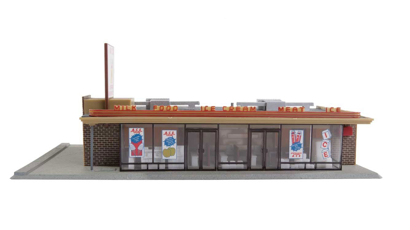 Walthers Life-Like 433-1330 1/87 HO Scale ACE SUPER MARKET Model Structure Kit - ModelsPower