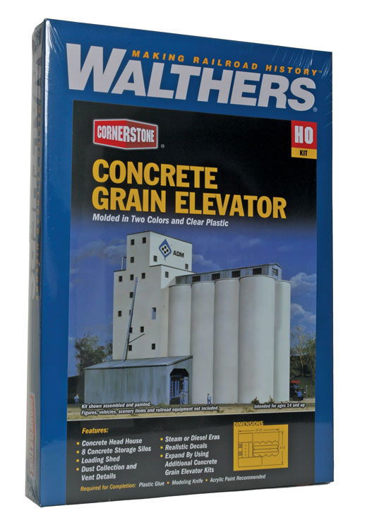 WALTHERS Cornerstone 9333022 1/87 HO Scale ADM CONCRETE GRAIN ELEVATOR Structure - ModelsPower