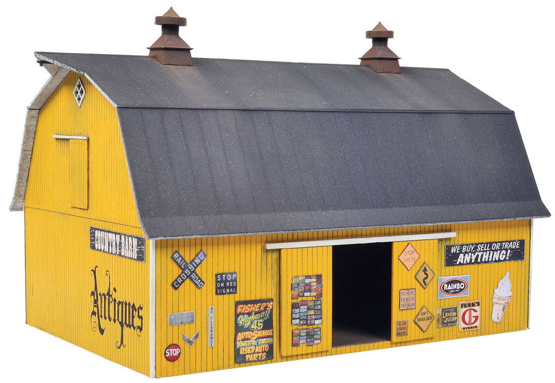 Walthers Cornerstone 1/87 HO Scale ANTIQUES BARN roadside business diesel-era - ModelsPower