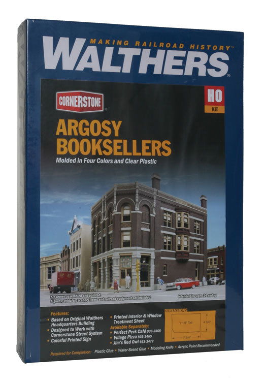 WALTHERS Cornerstone 933-3466 1/87 HO Scale ARGOSY BOOKSELLERS Storefront Kit - ModelsPower