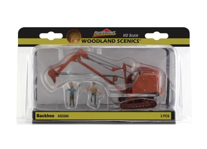 Woodland Scenics 1/87 HO Scale BACKHOE & 2 FIGURES construction AutoScenes A5566 - ModelsPower