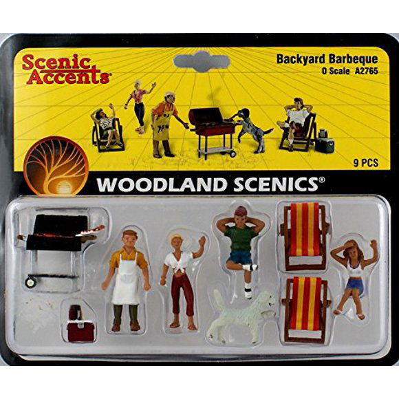 Woodland Scenics 1/87 HO Scale BACKYARD BAREQUE bbq (9pcs) Scenic Accents A1929 - ModelsPower