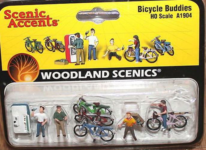 Woodland Scenics 1/87 HO Scale BICYCLE BUDDIES Figure Scenic Accents A1904 10pcs - ModelsPower