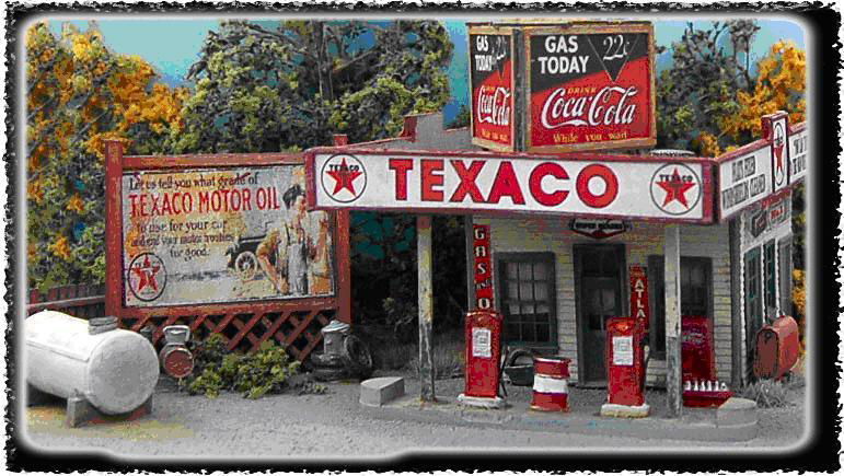 BAR MILLS 0102 1/87 HO Scale BUD SMILEY'S GAS STOP Texaco Shell Station Wood Kit - ModelsPower