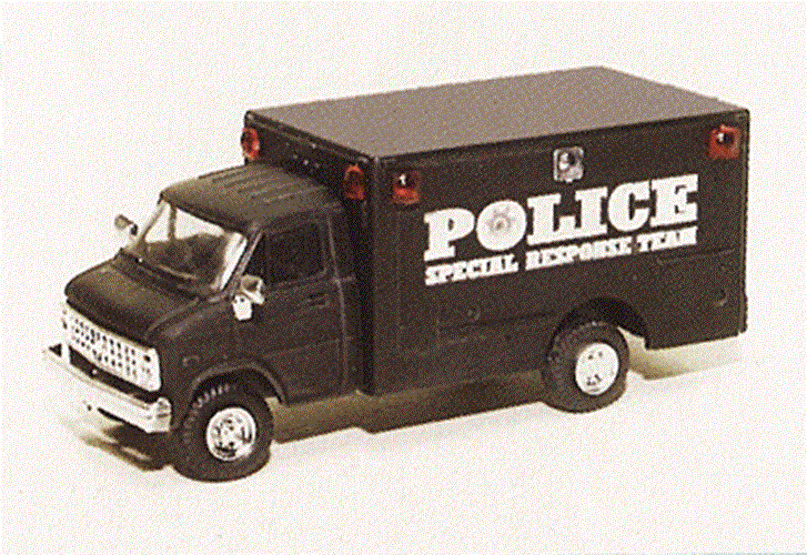 Trident 1/87 HO Scale Chevrolet Box Van Emergency Police Special Response Team - ModelsPower