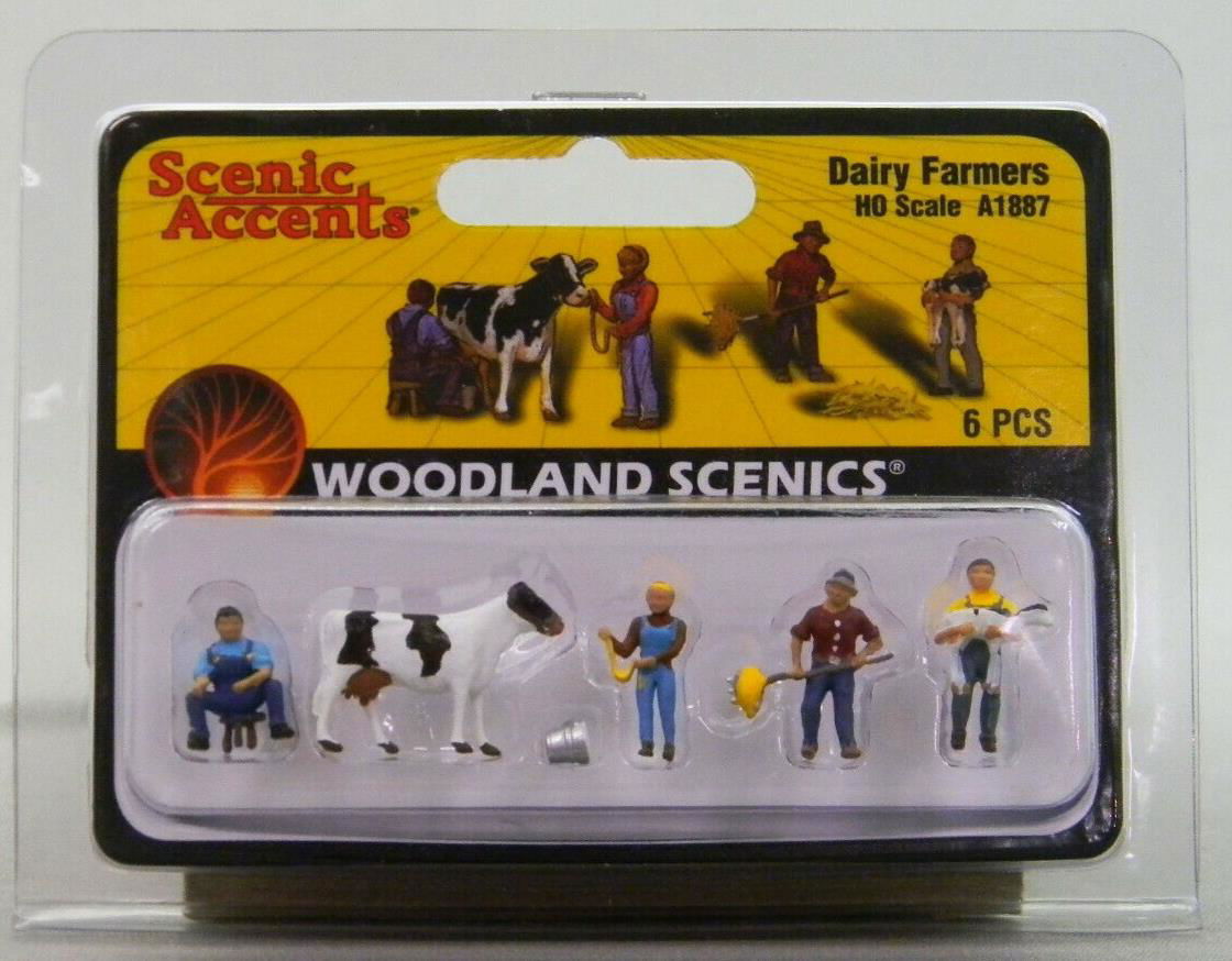 Woodland Scenics 1/87 HO Scale DAIRY FARMERS Figures Scenic Accents A1887 6pcs - ModelsPower