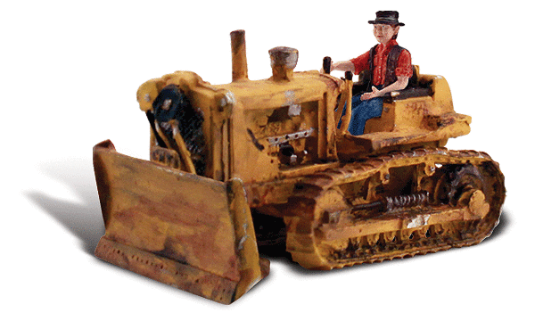 Woodland Scenics 1/87 HO Scale DEWIE'S DOZER vintage bulldozer AutoScenes AS5562 - ModelsPower