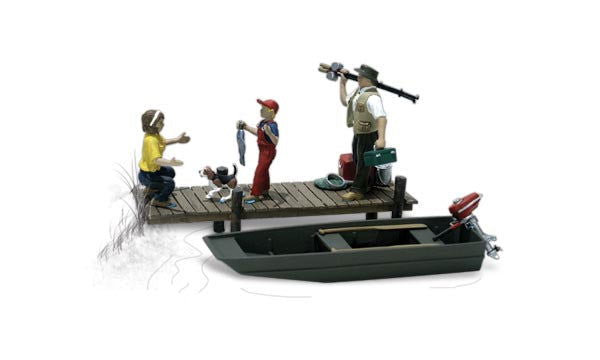 Woodland Scenics 1/87 HO Scale FAMILY FISHING 5 pcs Figures Scenic Accents A1923 - ModelsPower