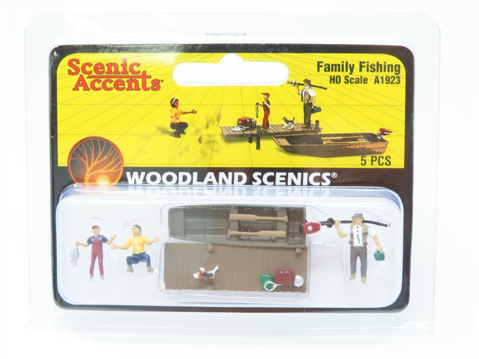 Woodland Scenics 1/87 HO Scale FAMILY FISHING 5 pcs Figures Scenic Accents A1923 - ModelsPower