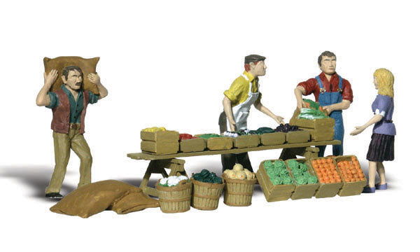 Woodland Scenics 1/87 HO Scale FARMERS MARKET Figures Scenic Accents A1896 14pcs - ModelsPower