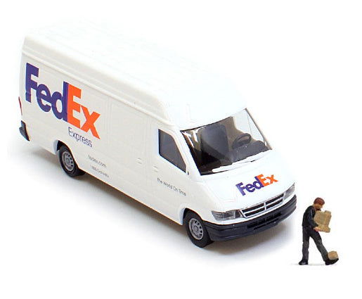 Walthers SceneMaster (Busch) 1/87 HO Scale FEDEX EXPRESS Delivery Van & Driver - ModelsPower