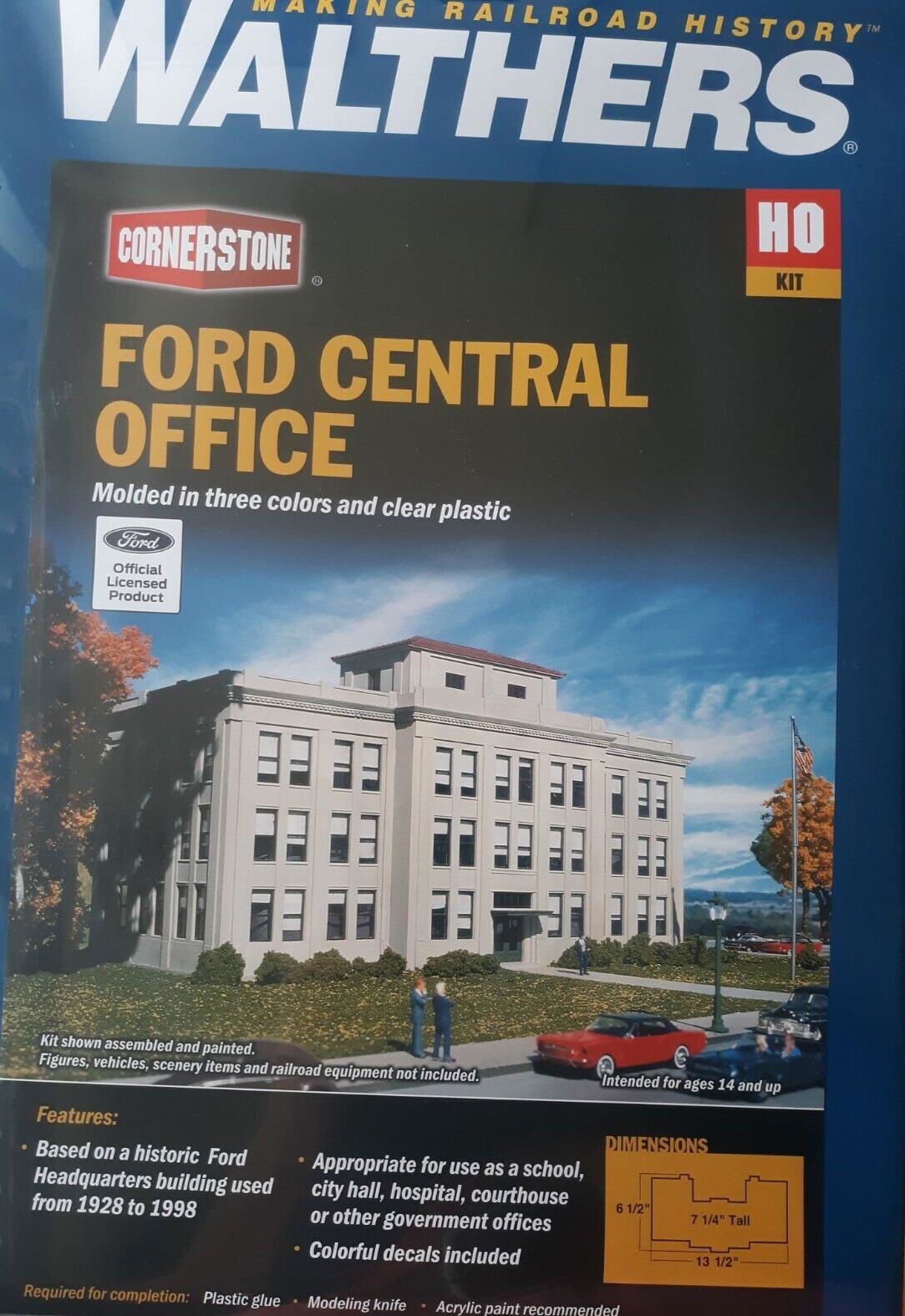 Walthers Cornerstone 1/87 HO Scale FORD CENTRAL OFFICE BUILDING structure kit - ModelsPower