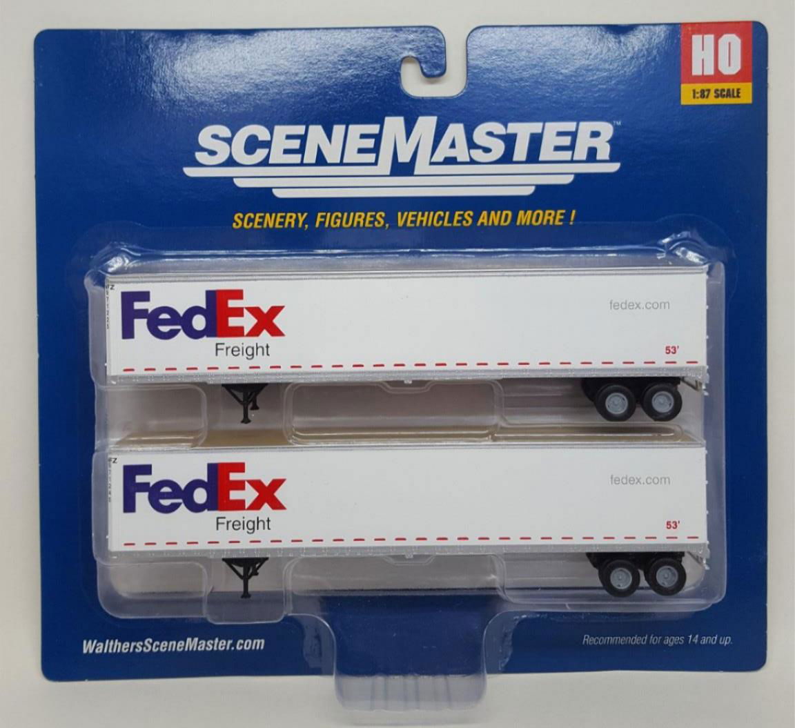 Walthers SceneMaster 1/87 HO Scale FedEx Freight 53' Stoughton Trailer 2-Pack - ModelsPower