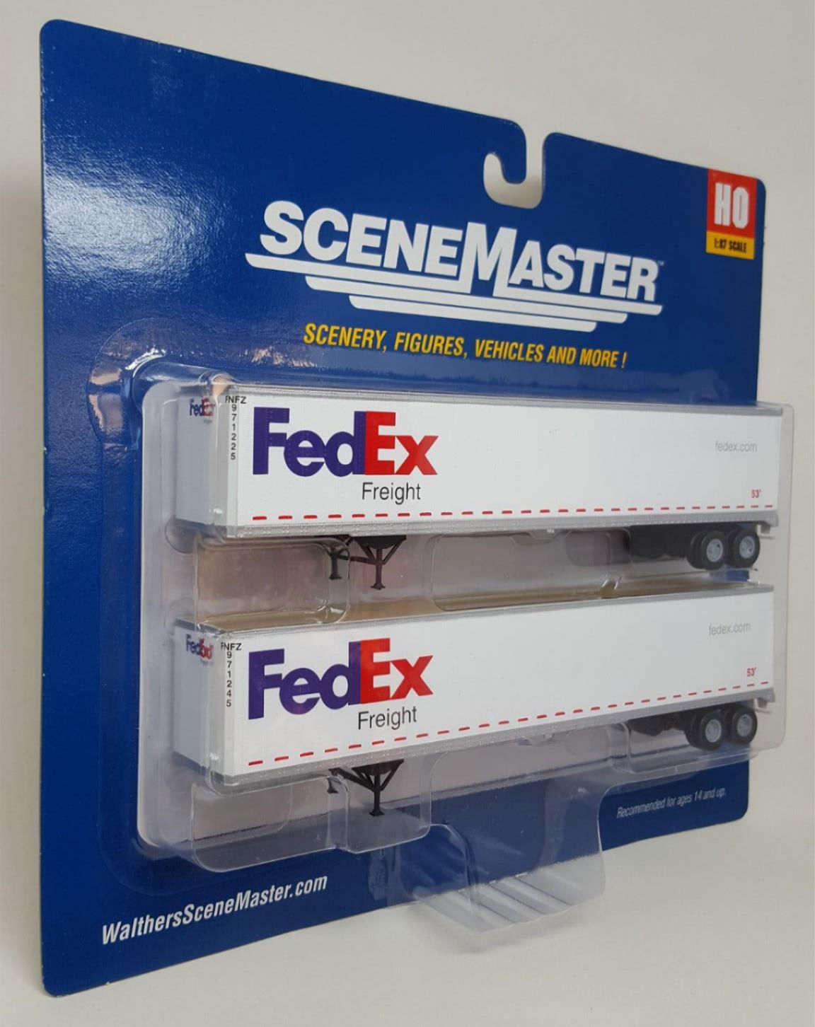 Walthers SceneMaster 1/87 HO Scale FedEx Freight 53' Stoughton Trailer 2-Pack - ModelsPower