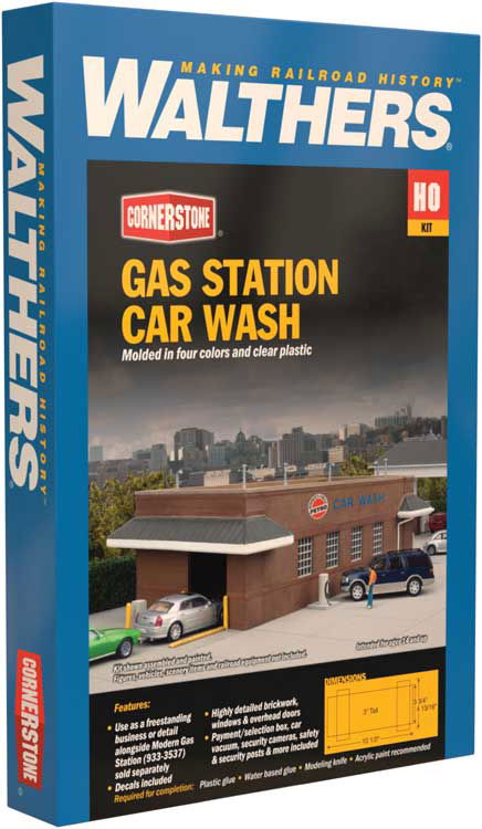 Walthers Cornerstone 1/87 HO Scale GAS STATION CAR WASH Drive-Thru Kit 933-3539 - ModelsPower