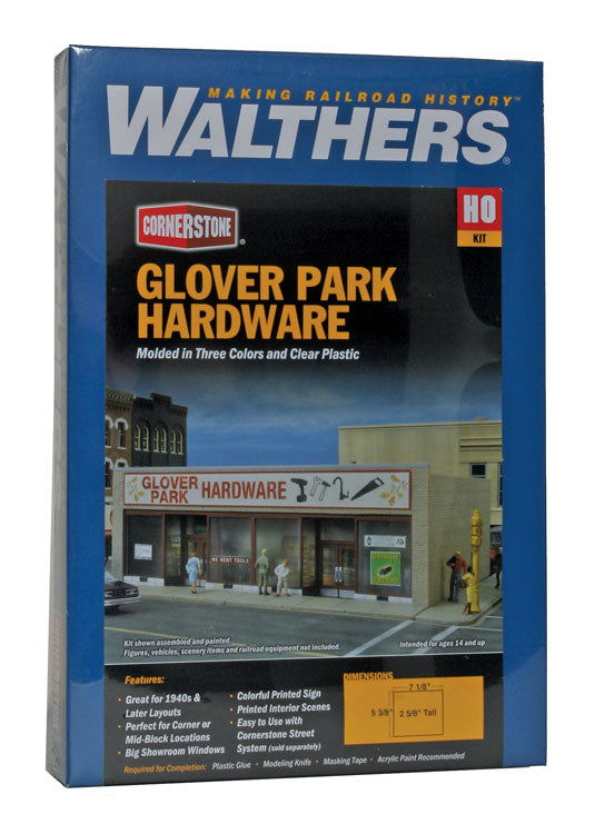 WALTHERS Cornerstone 933-3465 1/87 HO Scale GLOVER PARK HARDWARE Structure Kit - ModelsPower