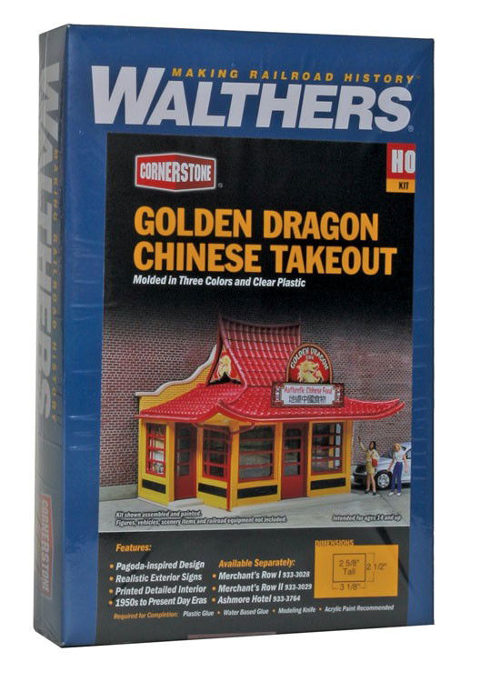 WALTHERS Cornerstone 933-3780 1/87 HO Scale GOLDEN DRAGON CHINESE TAKE-OUT kit - ModelsPower