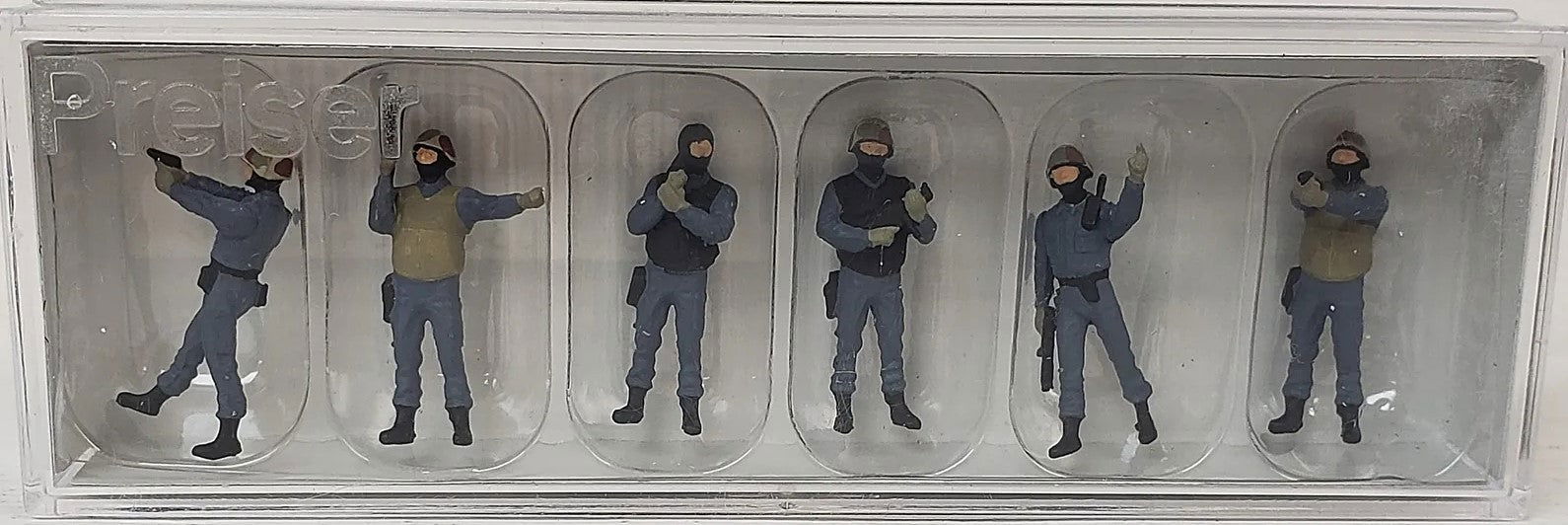 Preiser Kg 1/87 HO Scale German Police SWAT Team (GSG9) 6 Hand Painted Figures - ModelsPower