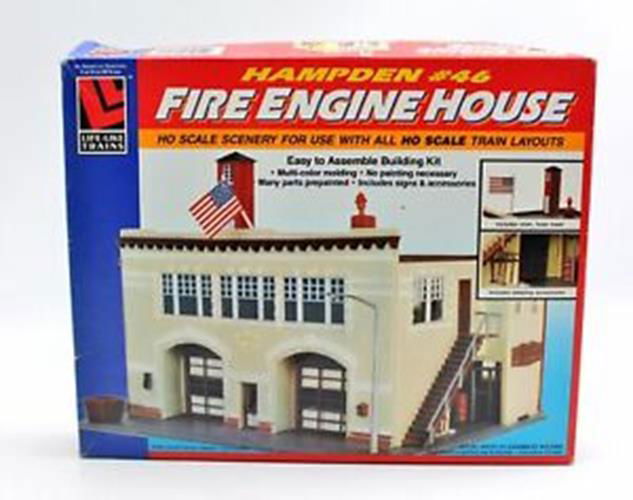 Walthers Life-Like 4331390 1/87 HO Scale HAMPDEN FIRE ENGINE HOUSE #46 Model Kit - ModelsPower