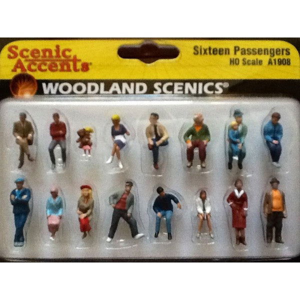 Woodland Scenics 1/87 HO Scale Hand Painted 16 PASSENGERS Scenic Accents 7851908 - ModelsPower