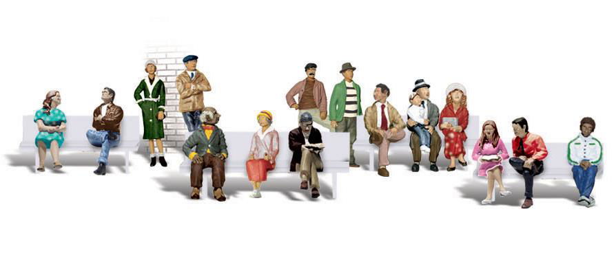 Woodland Scenics 1/87 HO Scale Hand Painted 16 PASSENGERS Scenic Accents 7851908 - ModelsPower