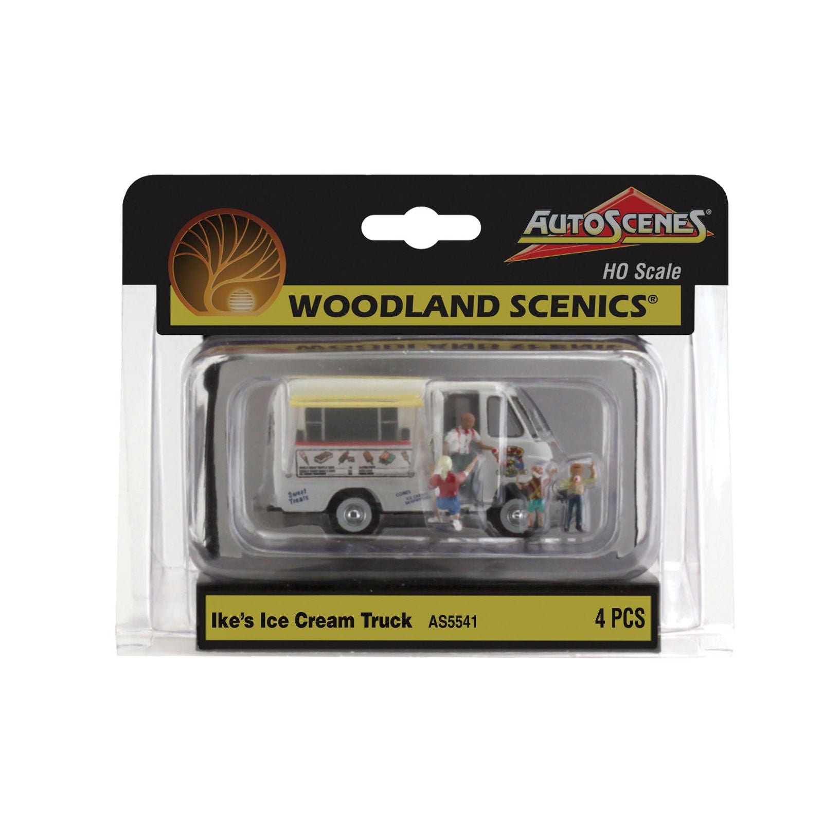 Woodland Scenics 1/87 HO Scale IKE'S ICE CREAM TRUCK+4 figures AutoScenes AS5541 - ModelsPower