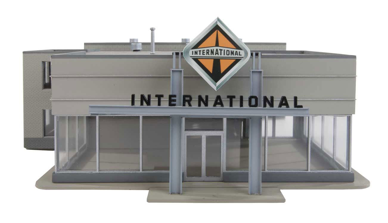 Walthers Cornerstone 1/87 HO Scale INTERNATIONAL TRUCK DEALERSHIP Structure Kit - ModelsPower