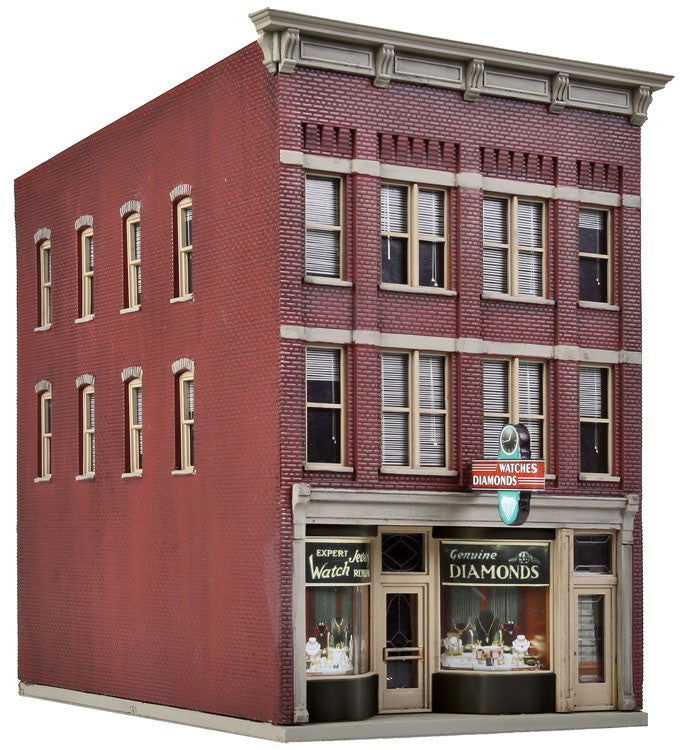 WALTHERS Cornerstone 933-3476 1/87 HO Scale JEWELRY STORE 3-story storefront kit - ModelsPower